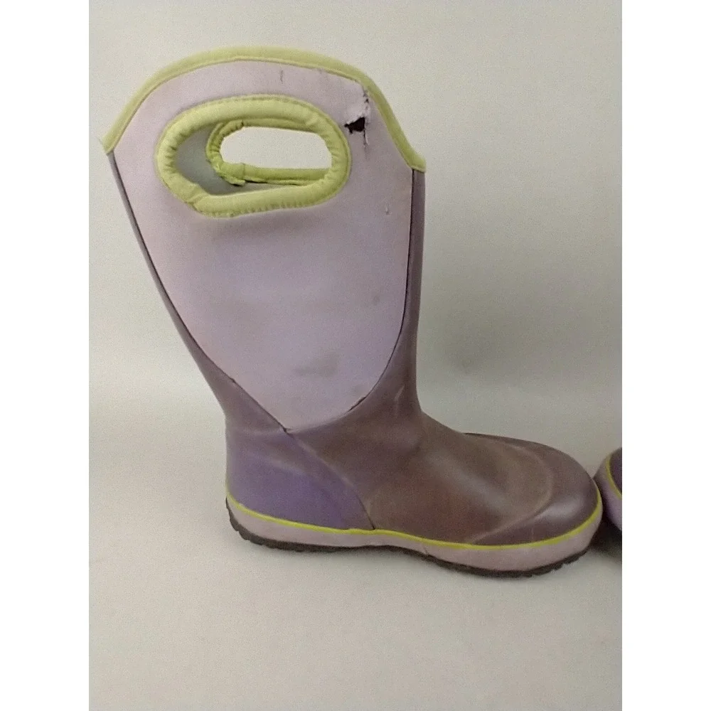 Bogs Kids Slushie Purple Green Waterproof Winter‎ Snow Boots Size 4 72292-540